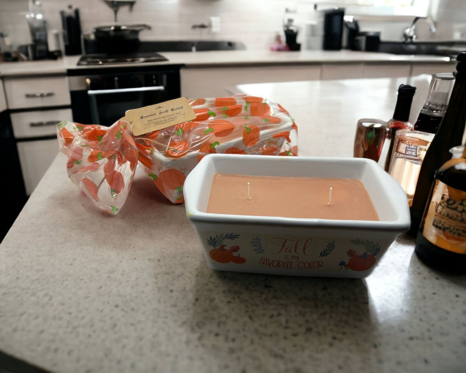 Banana Nut Bread or Pumpkin Rum Cake Loaf Candle